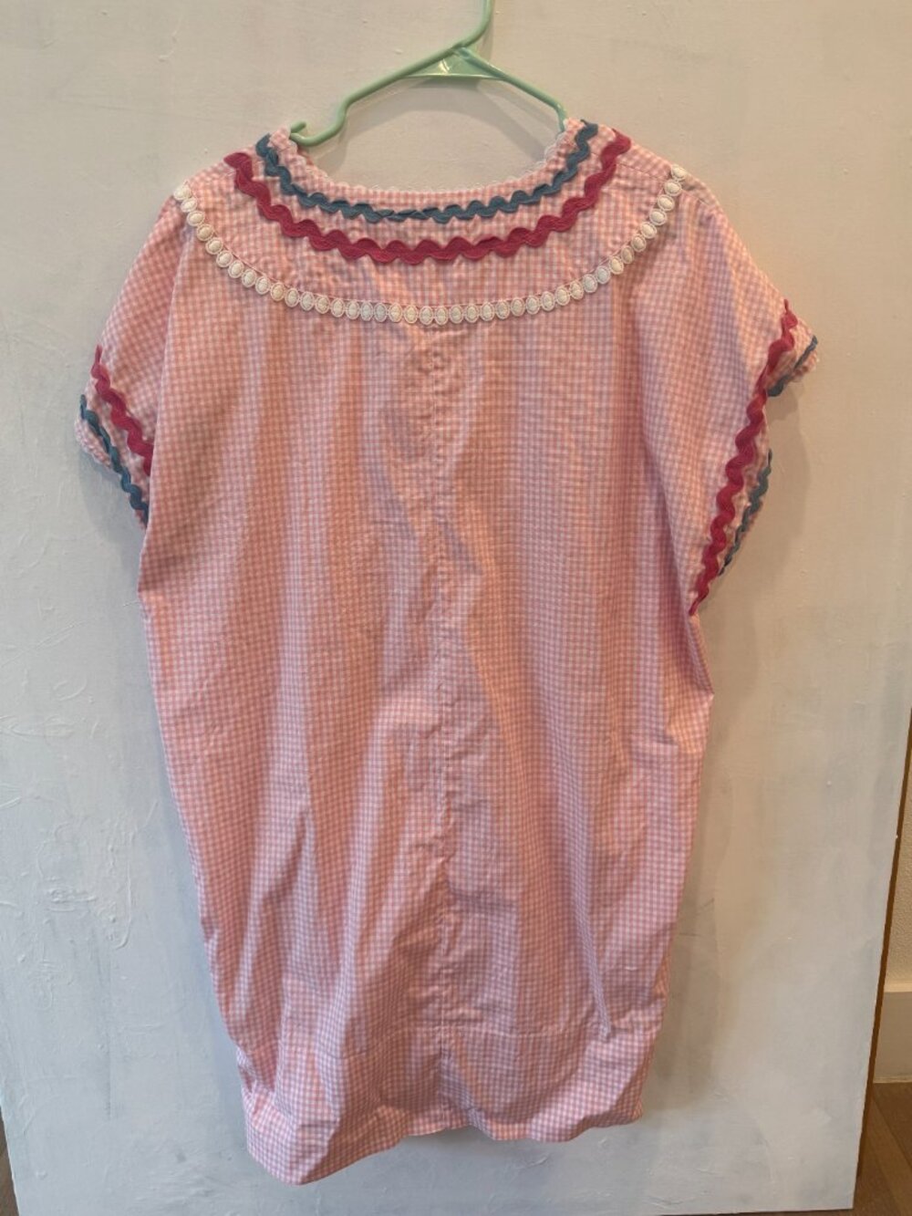 Gingham Ric Rac Kaftan August Morgan OS - Picture 3 of 4